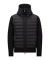 Moncler Mens Black Hybrid Padded Knitted Cardigan Xxl In Black