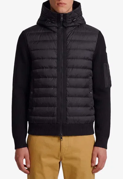 Moncler Padded Zip-up Cardigan In Black