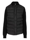 Moncler Padded Wool Knit Cardigan Coats Black In Black