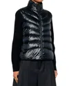 Moncler Womens Black Funnel-neck Brand-patch Regular-fit Shell-down Jacket