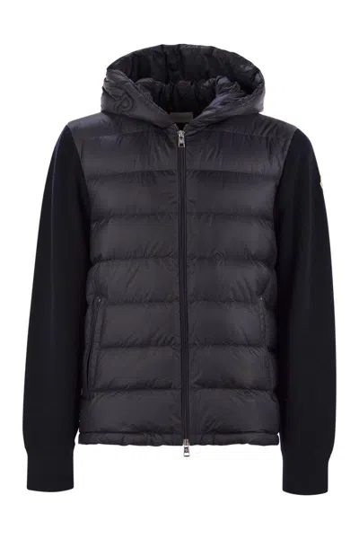 MONCLER MONCLER PADDED WOOL SWEATSHIRT WITH HOOD AND ZIP