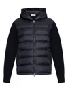 Moncler Blue Padded Zip-up Cardigan In Black