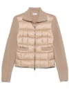 Moncler Down-paneled Faux Fur And Wool Cardigan In Neutrals