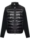 Moncler Padded Wool Zip-up Cardigan In Black