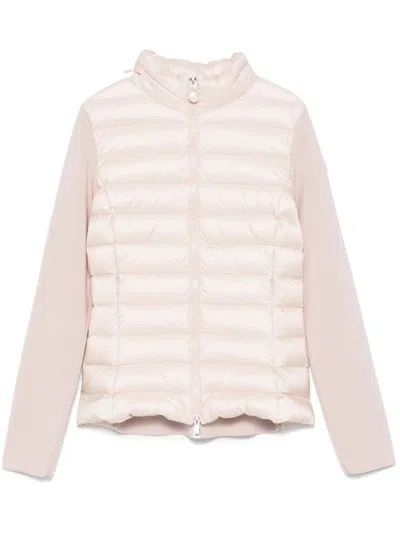Moncler Women Padded Wool Zip-up Cardigan In Neutral