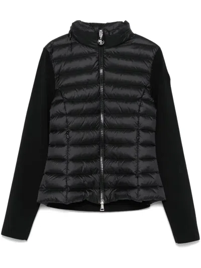Moncler Padded Wool Zip-up Cardigan Clothing In Black