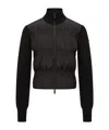 Moncler Padded Wool Zip-up Cardigan In Black