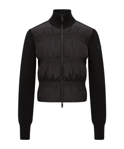 MONCLER PADDED WOOL ZIP-UP CARDIGAN