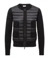 Moncler Wool Padded Cardigan With Zip Clothing In Black