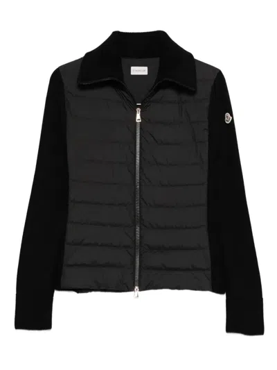 MONCLER PADDED WOOL ZIP-UP CARDIGAN
