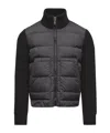 Moncler Padded Wool Zip-up Cardigan In Black