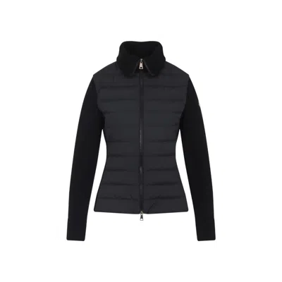 MONCLER PADDED WOOL ZIP-UP CARDIGAN
