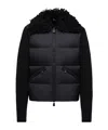 Moncler Padded Wool Zip-up Cardigan In Black