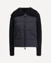 Moncler Padded Wool Zip-up Cardigan In Black