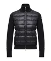 Moncler Padded Wool Zip-up Cardigan In Blue