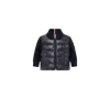 Moncler Cardigan Zippé Matelassé En Laine In Black