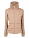 Moncler Padded Wool Zip-up Cardigan Clothing In Brown