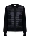 Moncler Wool Padded Cardigan With Zip Clothing In Black