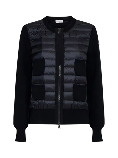MONCLER PADDED WOOL ZIP-UP CARDIGAN BY MONCLER