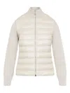 Moncler Quilted Tech Fabric Cardigan Pockets In White