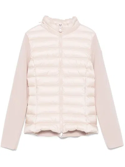 Moncler Padded Wool Zip-up Cardigan Clothing In Pink