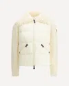 Moncler Padded Wool Zip-up Cardigan In Neutral