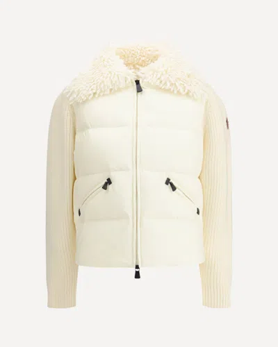 MONCLER PADDED WOOL ZIP-UP CARDIGAN