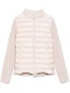 Moncler Women Padded Wool Zip-up Cardigan In Pink & Purple
