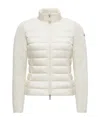 Moncler Logo Patch Padded Knit Cardigan In White