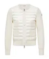Moncler Padded Wool Zip-up Cardigan In White