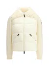 Moncler Padded Wool Zip-up Cardigan In White