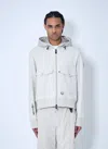 Moncler Grenoble Men Padded Wool Zip-up Hooded Jacket In White