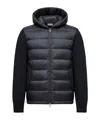 Moncler Padded Hooded Jacket In Blue