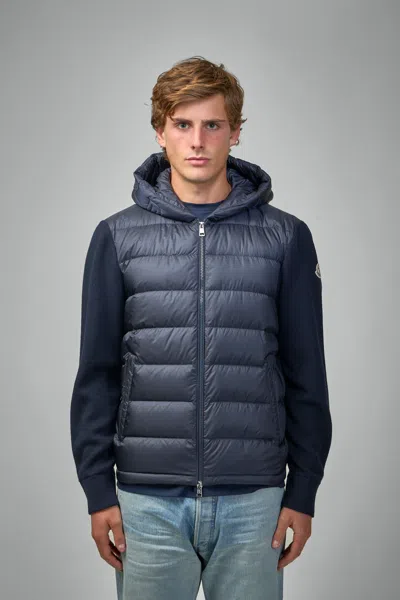 MONCLER PADDED WOOL ZIP-UP HOODIE