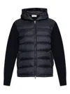 Moncler Blue Padded Zip-up Cardigan In Black