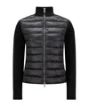 Moncler Padded Wool Zipper Cardigan In Black