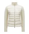 Moncler Padded Wool Zipper Down Jacket In White