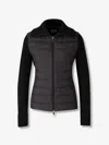 Moncler Padded Cardigan With High Collar In Black