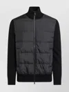 Moncler Padded Zip Cardigan Featuring Quilted Front In Black