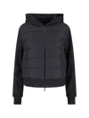 Moncler Padded Zip Sweatshirt In Black