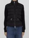 Moncler Padded Viscose Blend Zip-up Sweatshirt In Black