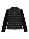 Moncler Padded Jacket With Knitted Sleeves In Black