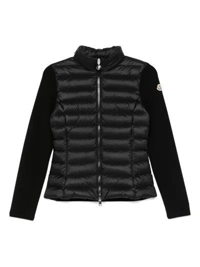 Moncler Padded Zip-up Cardigan In Black