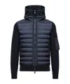 Moncler Wool Blend Tricot Down Jacket In Blue
