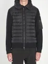 Moncler Tricot Logo Patch Zip-up Cardigan In Black