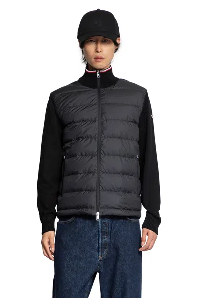 Moncler Padded Zip-up Cardigan In Black