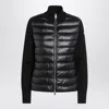 Moncler Women Nylon Down Jacket With Virgin Wool Inserts In Black