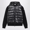 Moncler Quilted Shell-panelled Virgin Wool And Cashmere-blend Down Jacket In Black