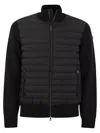 Moncler Men's Navy Stretch Cotton Blend Cardigan In Black