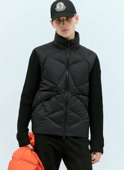 Moncler Padded Zip-up Cardigan In Black